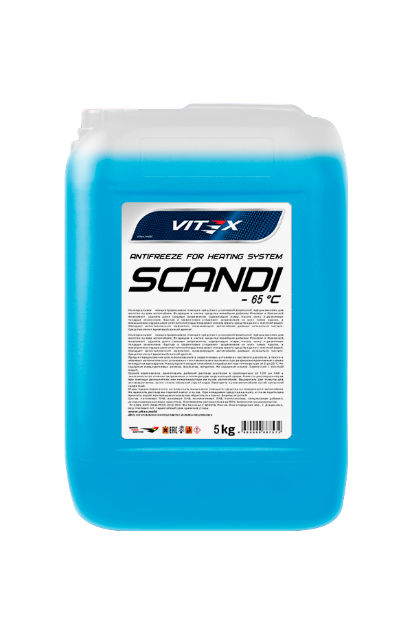 Антифриз для системы отопления Vitex Scandi -65°С (синий) 5 кг