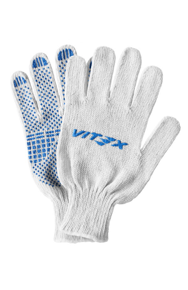 Перчатки Vitex 10 класс (6 нитей) с ПВХ люкс